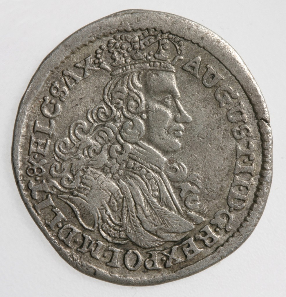 Six-groat of Augustus II, 1706. Obverse