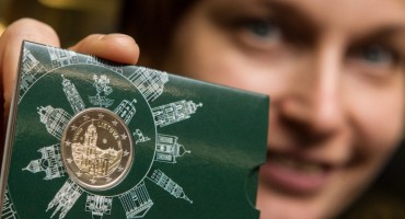 Proginės 2 eurų monetos Vilniui pristatymas Pinigų muziejuje