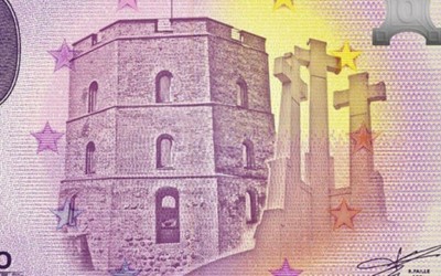 Gedimino bokštas ant eurų banknoto