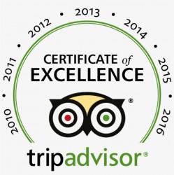 Certificate of Excellence from Tripadvisor