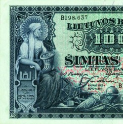 The woman on the 100 litas banknote of 1928