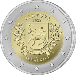Ant Suvalkijai (Sūduvai) skirto euro – tauras ir ąžuolo šakos