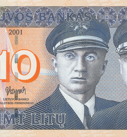2001 m. laidos 10 litų banknotas (aversas)