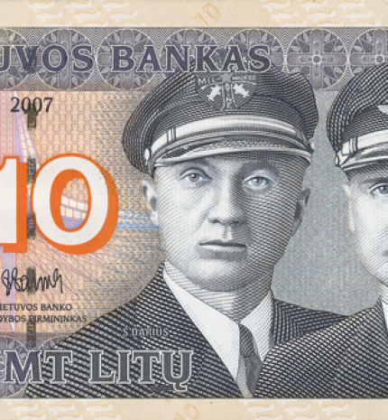 2007 m. laidos 10 litų banknotas (aversas)