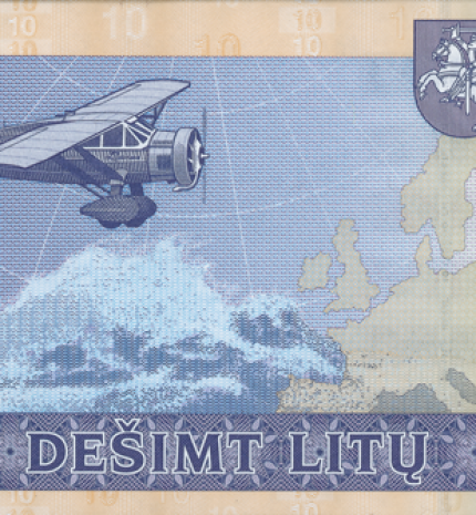 2007 m. laidos 10 litų banknotas (reversas)