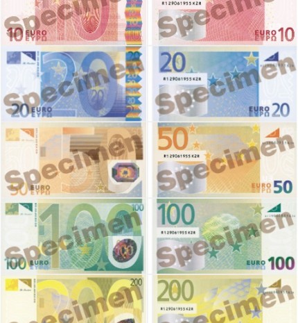 Austrų dailininko Roberto Kalinos antrasis banknotų dizaino variantas