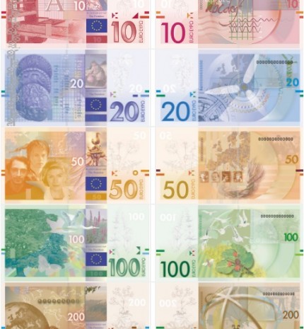 Maryke Degryse iš Belgijos banknotų dizainas