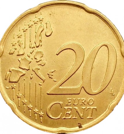 2002 m. euro centų variantas su tik 15 ES valstybių