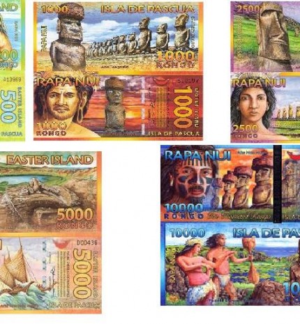2012 m. išleisti suvenyriniai Velykų salos banknotai