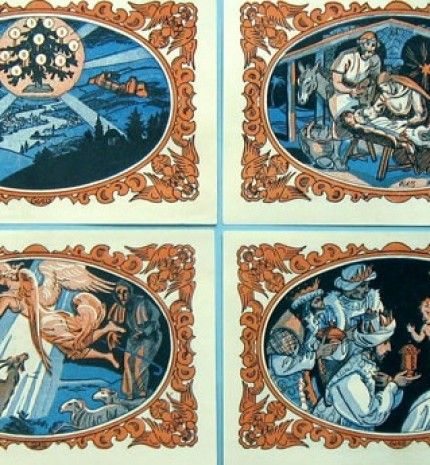 1921 m. Kalos miesto Vokietijoje 50 pfenigų notgeldai su Jėzaus gimimo istorija