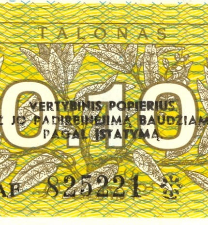 1991 m. 0,10 talono aversas