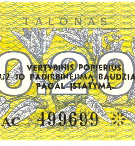 1991 m. 0,20 talono aversas