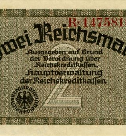 2 reichsmarkės (aversas)