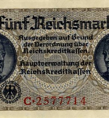 5 reichsmarkės (aversas)