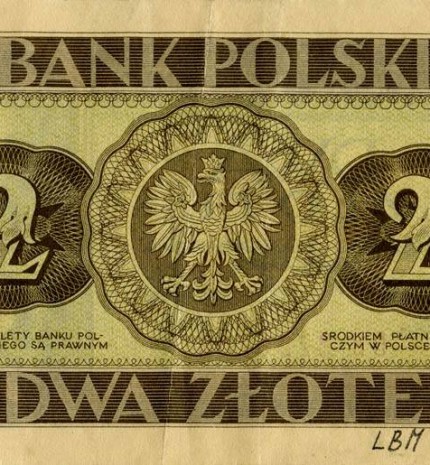 1936 m. 2 Zlotų nominalo banknotas (reversas)