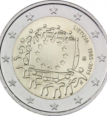 2 euro commemorative coin, dedicated to the 30th anniversary of the EU Flag, to be issued