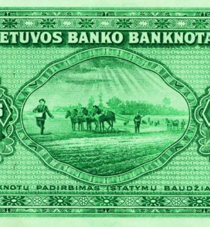 The 10 litas banknote of 1927. Reverse