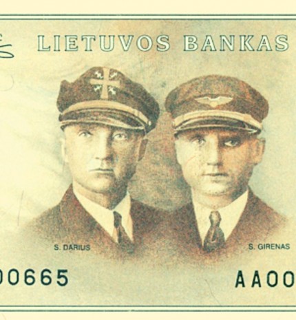 Asmenybės lietuviškuose piniguose. S. Darius ir S. Girėnas