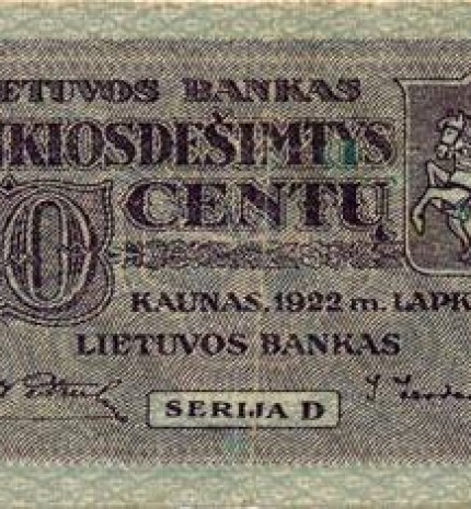 Banknote of 50 cents. 1922
