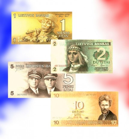 Designs of litas banknotes
