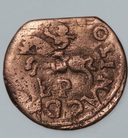 Counterfeited coin. Schilling. John II Casimir Vasa (1648-1668),  1664-1666 m. GDL, reverse.