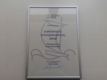Acknowledgement from the National  Drama Theatre