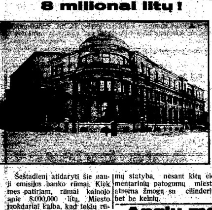 1928 m. gruodžio 9 d. pranešimas laikraštyje 