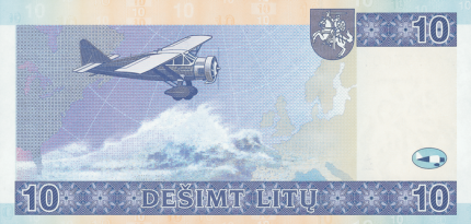 2001 m. laidos 10 litų banknotas (reversas)