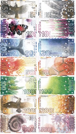 Suomio Erik Bruun banknotų dizainas gyvūnų tematika