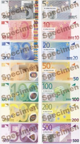 Austrų dailininko Roberto Kalinos antrasis banknotų dizaino variantas