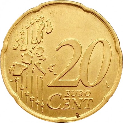 2002 m. euro centų variantas su tik 15 ES valstybių