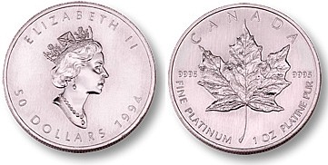 1994 m . laidos platininė 50 Kanados dolerių kolekcinė moneta