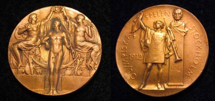 1912 m. Stokholmo olipiados medalis iš gryno aukso