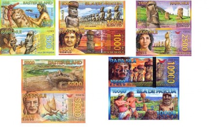 2012 m. išleisti suvenyriniai Velykų salos banknotai