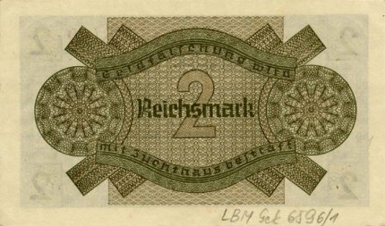 2 reichsmarkės (reversas)