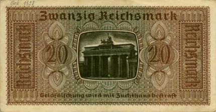 20 reichsmarkių (reversas)