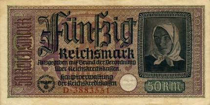50 reichsmarkių (aversas)