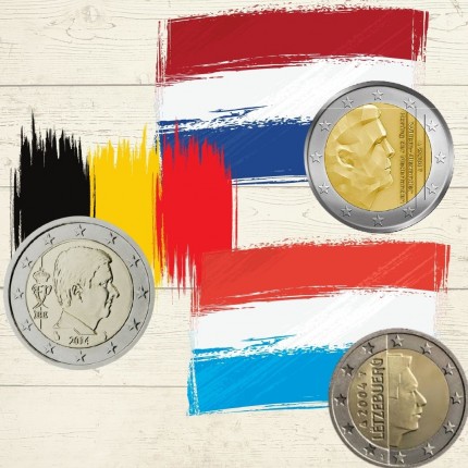 Kas vaizduojama ant eurų monetų? Beniliukso šalys