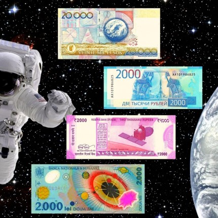 Kosmoso tematika pasaulio banknotuose