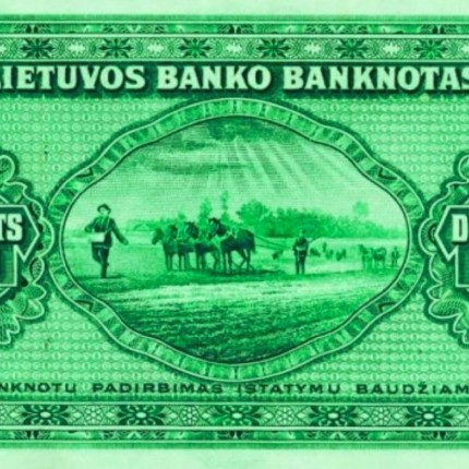 Asmenybės lietuviškuose piniguose. Sėjėjas ant 1927 m. 10 litų banknoto