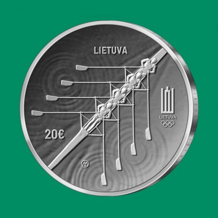 20 eurų monetą, skirta XXXII olimpiadai Tokijuje. Aversas.