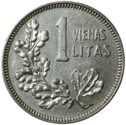 Reverse of 1 litas coin issued 1925