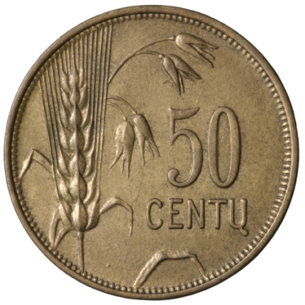 Reverse of 50 centas coin issued 1925