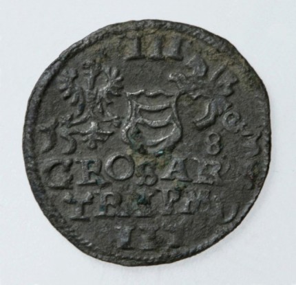 Counterfeited coin. Three groats. Stephen Báthory (1576-1586), 1583 m. GDL, reverse.