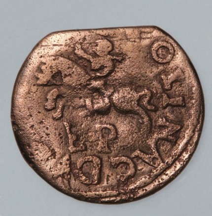 Counterfeited coin. Schilling. John II Casimir Vasa (1648-1668),  1664-1666 m. GDL, reverse.