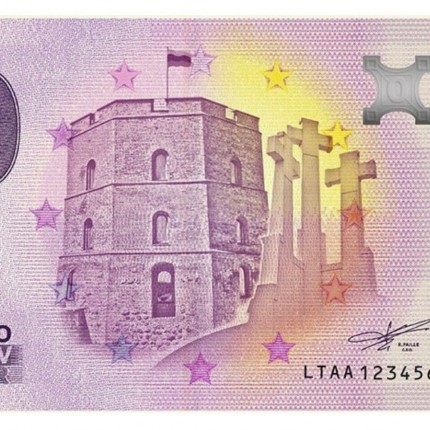 Gedimino bokštas ant eurų banknoto