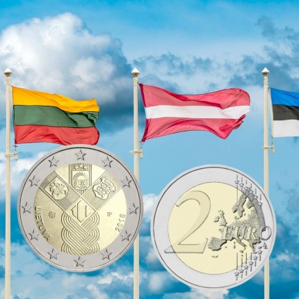 2 eurų proginė moneta, skirta Baltijos valstybių 100-mečiui